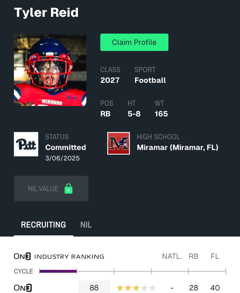 Blessed to be ranked a 3star recruit by on3 AGTG🙏🏽💕