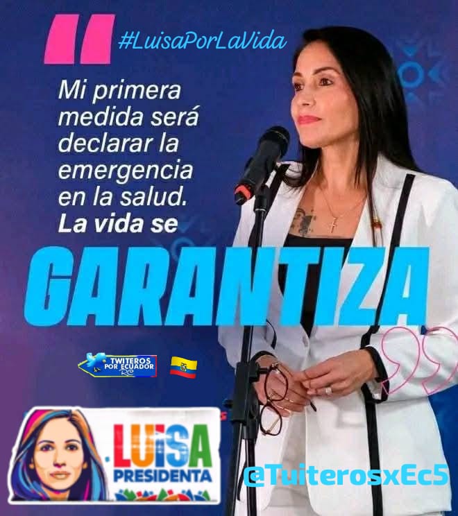 #URGENTE 
<a href="/LuisaGonzalezEc/">Luisa González</a> llega al 59% en aceptación y el triunfo es una realidad. Gracias a propuestas que están enfocadas en el crecimiento económico, en fortalecer el sistema de salud, seguridad, educación, administración pública, inversión, vialidad, etc.  #LuisaPresidenta
