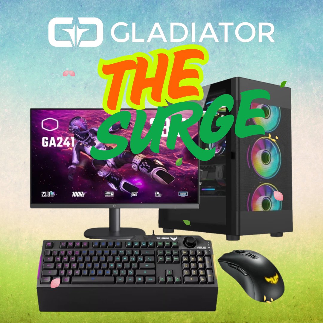 GladiatorPC's tweet photo. Looking for a full set-up that has everything you need to get started with 1080p gaming? Check out our Surge bundle, with TUF Gaming keyboard and mouse, Cooler Master GA241 monitor and ASUS ROG sheath extra large mouse pad. Was £849.99, NOW: £799.99 👉 https://t.co/NOjIJGczB2 https://t.co/fcfycdcKG9