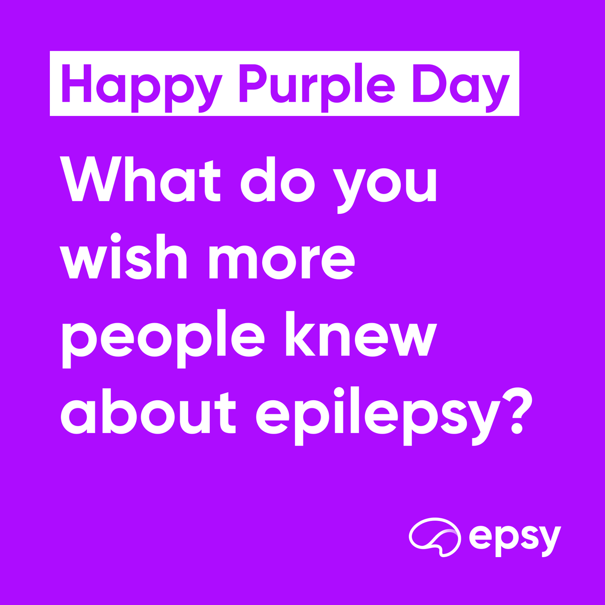 💜 Happy Purple Day! 💜

What do you wish more people knew about epilepsy? 

Let’s spread awareness and break the stigma today.