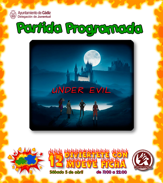 Más partidas para el #XIIDivierteteconMueveFicha del 5/4 en la Casa de la Juventud de Cádiz:
12:00, 16:00 y 18:00 Under Evil
13:00 Virus! Marvel
17:00 y 19:00 Animal Duel
18:00 Pioneros de la Aviación
+info e inscripciones: mueveficha.es/xii-diviertete…