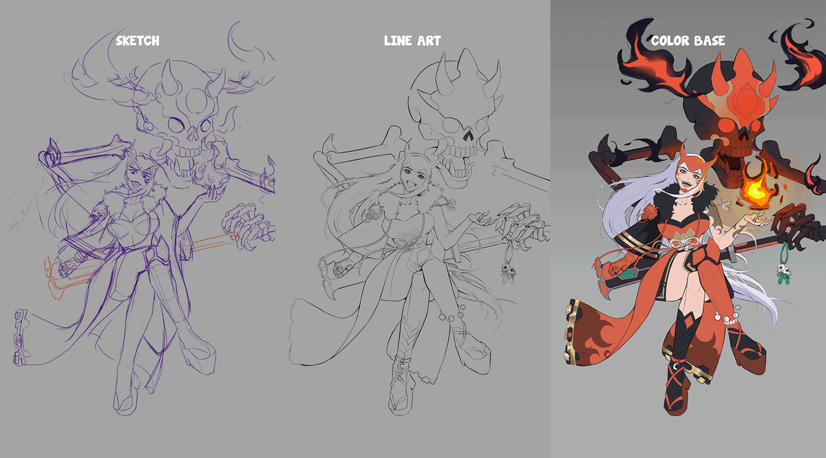 neko_tuber's tweet photo. 🔥 From sketch to final color! Witness the power of transformation as this fiery character comes to life. 🔥#GameArt #Drawing #DarkFantasyArt #DigitalArt #fanArt #furryCharacterDesign #Illustration #furryart #furryvtubermodel #2dart #commissionclose #commissionopen https://t.co/2dUzrCSOhl