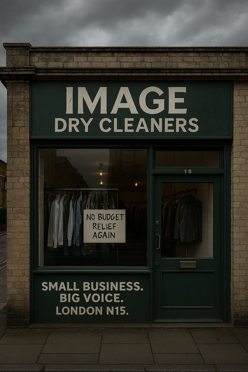 imagen15's tweet image. “No Budget Relief. Again.”

Rachel Reeves’ Spring Budget is a 2029 forecast fantasy.
We need support in 2025,
not in 4 years.

Small businesses like ours are still open, still working still forgotten.

#SpringStatement2025 #EmergencyBudget #ImageDryCleaners