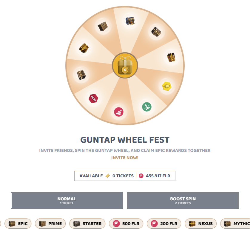 GuntapOnline's tweet photo. 🎉 It’s LIVE! GunTap’s Wheel Fest is Here! 🎉

GunTap warriors, the special event for our early supporters is now officially LIVE!

💰 $5,000 in rewards up for grabs! 💰
🤝 Invite friends and climb the leaderboard for a chance to win big!

If you haven't started inviting your friends yet, now is the time! Every invite gets you closer to epic rewards. ⚡

Jump in NOW and don’t miss out!

🔗 https://t.co/shD4b4VTh4

$FLR $SGB $XRP $GUN #GunTap #GameFi #Flare #NFT #PlayToEarn #CryptoGaming #FlareNetwork