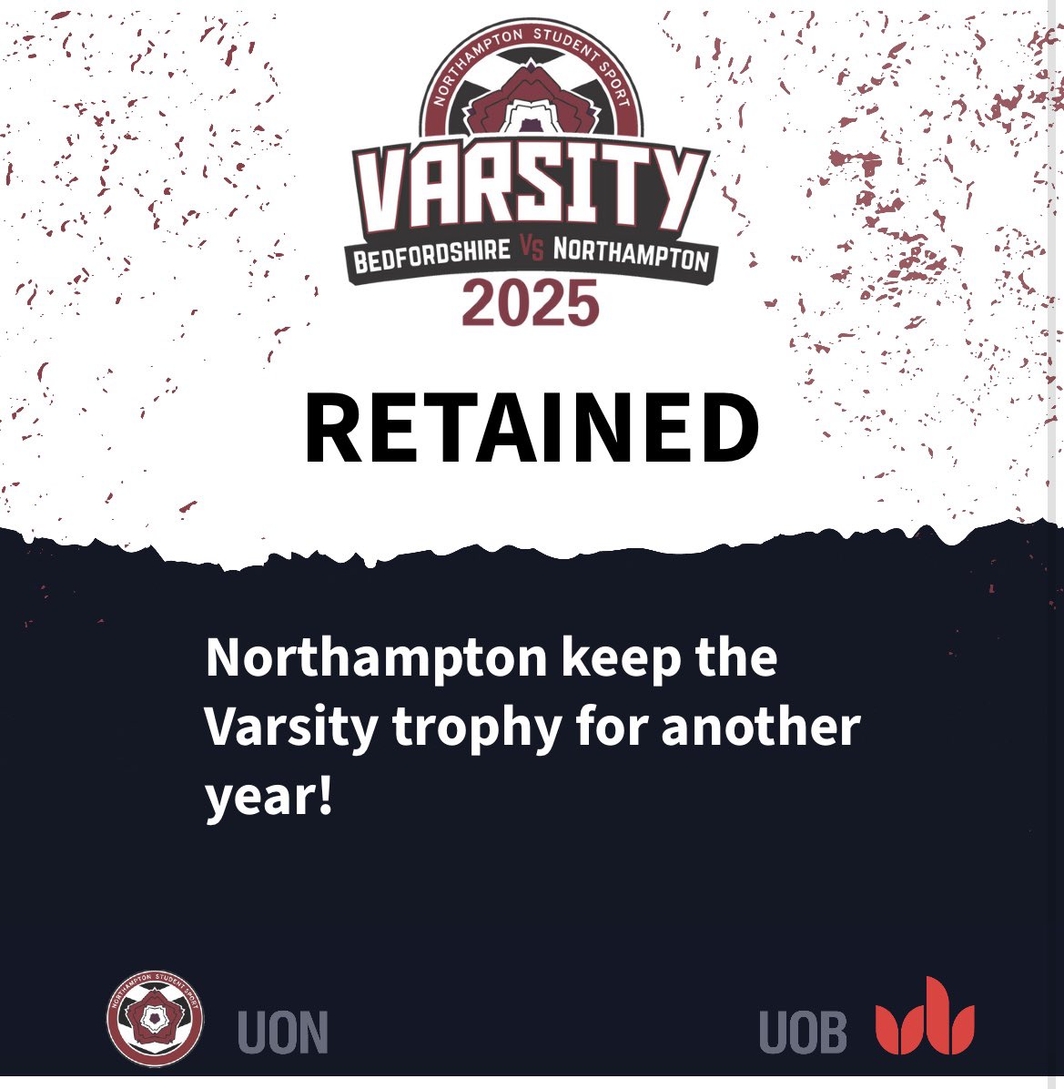 Following the conclusion of Women’s football, we can confirm the Varsity trophy will stay at Northampton 🏆🏆🏆