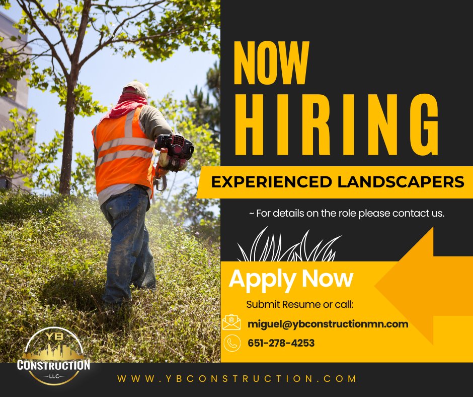 Spring’s here &amp; summer’s coming fast — we’re hiring an experienced landscaper! 🌿☀️

If you love working outside and have the skills to tend beautiful spaces, we want you on our team.

Call or email your resume to apply today!💪 #NowHiring   #LandscapingJobs