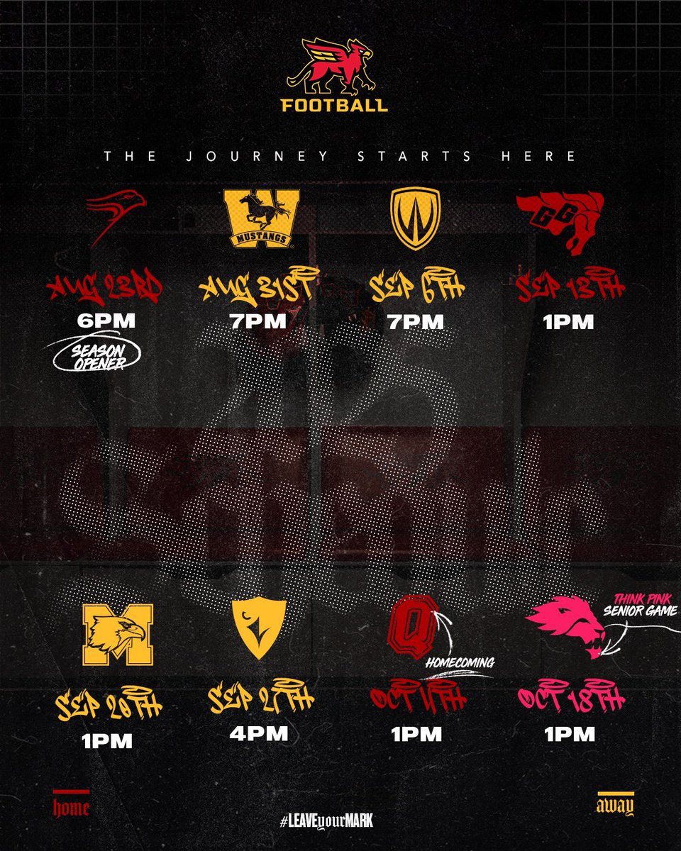 The wait is over. The 2025 season schedule is now LIVE🚨

The OUA schedule just dropped, and it all kicks off at home on August 23rd. The dates are set, the countdown is on—get ready to pack Alumni Stadium #LeaveYourMark 

🔗 gryphons.ca/news/2025/3/26…
