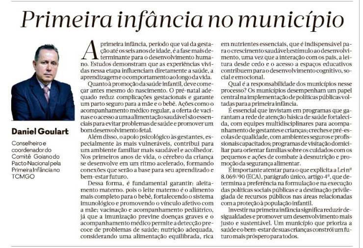 tcmgooficial's tweet photo. Vice-presidente do TCMGO destaca a Primeira Infância nos municípios em artigo no jornal O Popular. Leia em https://t.co/iPorwecAuQ https://t.co/WUT8rBQO1I
