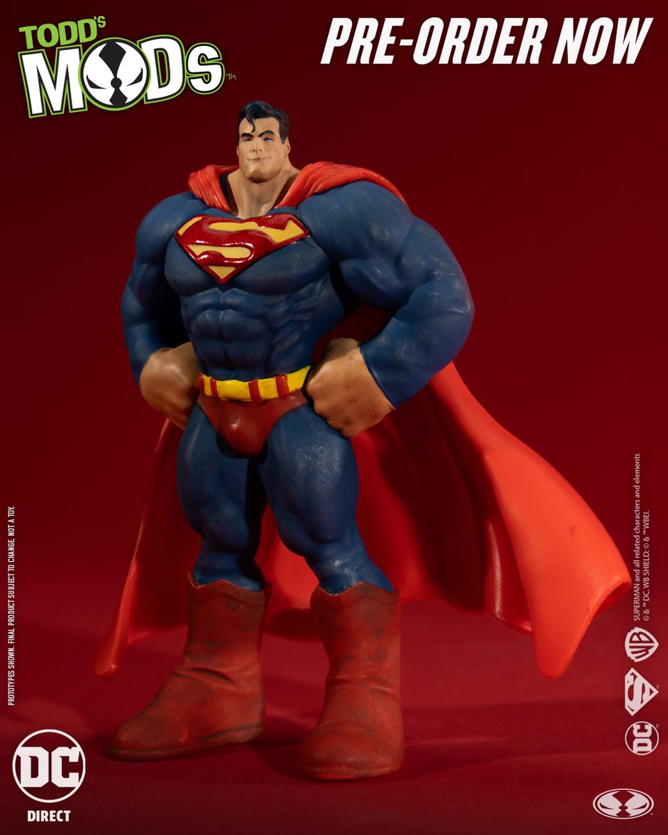 mcfarlanetoys's tweet image. Superman™ 4.5" scale #ToddsMODs Limited Edition collector vinyl figure is available for pre-order NOW at select retailers!
➡️ bit.ly/SupermanToddMo…

Collect all of the NEW Todd McFarlane's Outrageous Designs!

#McFarlaneToys #DCDirect #Superman #DCComics #ToddMcFarlane