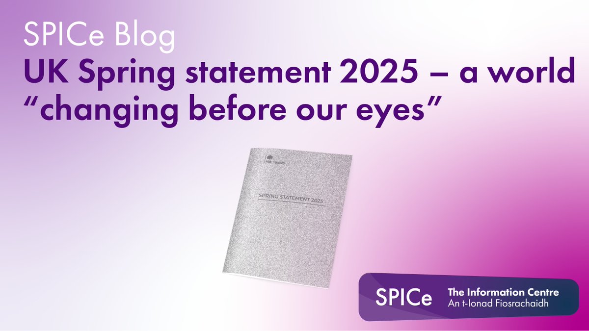 Our second blog examining the impact of today's UK Government spring statement provides an overview of the statement itself along with analysis of the impact on the Scottish budget: ow.ly/niof50Vp6LJ