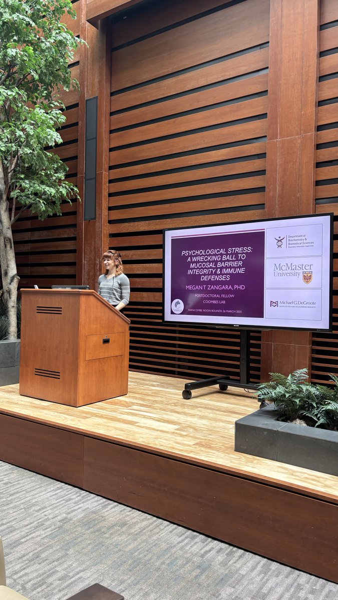 Farncombe Institute (@farncombe_gi) on Twitter photo Today the Farncombe Institute hosted Megan Zangara <a href="/megannnzeee/">Megan Zangara, PhD</a> from Dr. <a href="/BrianKCoombes/">Brian Coombes, PhD</a> LabĀ for our weekly noon rounds.
Her wonderful talk about the consequences of acute stress in mucosal barrier led to great discussions. Looking forward to seeing this work published! Today the Farncombe Institute hosted Megan Zangara <a href="/megannnzeee/">Megan Zangara, PhD</a> from Dr. <a href="/BrianKCoombes/">Brian Coombes, PhD</a> LabĀ for our weekly noon rounds.
Her wonderful talk about the consequences of acute stress in mucosal barrier led to great discussions. Looking forward to seeing this work published!