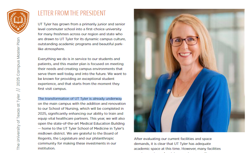 jhescock12's tweet image. The "transformation" of any public institution ought to be seriously concerning. #UTTyler