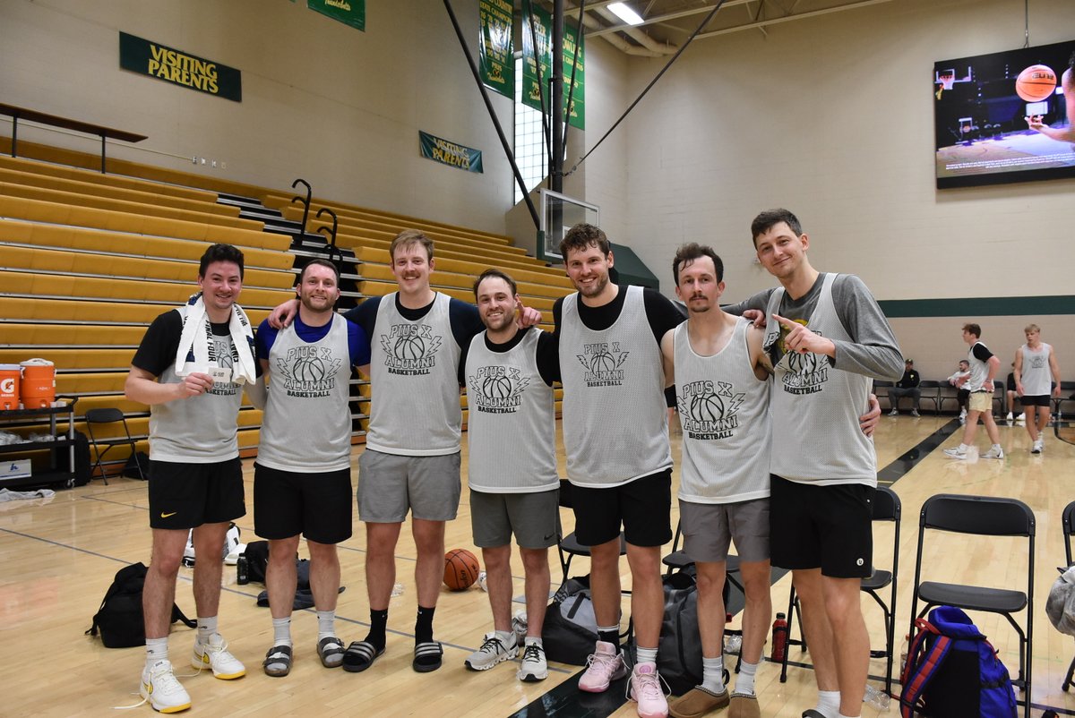 PiusXAlumni's tweet photo. This last weekend, the 20th annual Alumni Basketball Tournament was held. We had another great turnout with about 165 players!

Congratulations to the following classes winning their division championships:
Thunder - 2017
Green - 2015
Bolt - 2002 https://t.co/hvdFle3EK7
