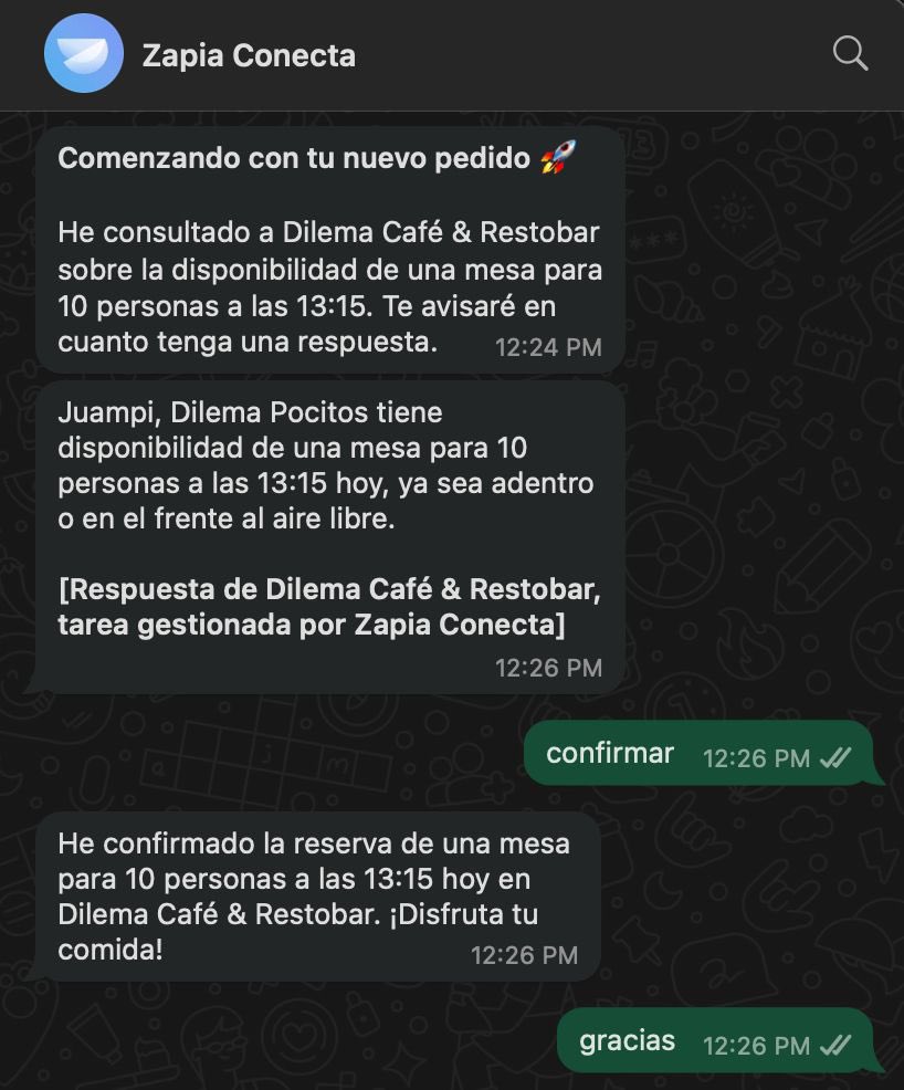 juampi_pereira's tweet photo. Esta mesa en Dilema Montevideo, la reservó @ZapiaAI para el equipo de @BrainLogicAI, hablando por WhatsApp de manera 100% autónoma con el restaurant. 

Zapia también puede contactarse con varios negocios en paralelo para hacer consultas, reservas y negociaciones en nombre del usuario. 

Está funcionalidad está en beta. Si te gustaría probarla, pásanos tu número de WhatApp a aloha@zapia.com y te activamos!