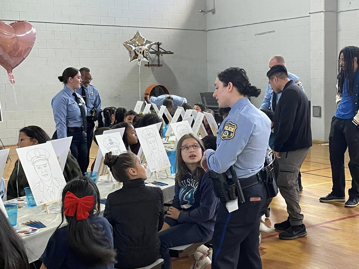 We proudly supported Philly PD’s Painting with a Cop event at Officer Vaird Boys &amp; Girls Club in Feltonville! 60+ kids &amp; officers painted portraits of Officer Lauretha Vaird, honoring her legacy &amp; building community bonds. Huge thanks to Capt. Ortiz-Rodriguez &amp; all involved!