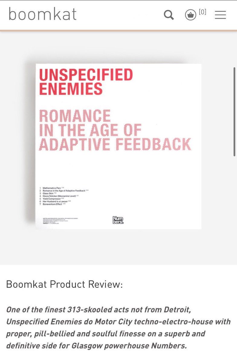 Numbers. (@numbers) on Twitter photo Boomkat know <a href="/boomkatonline/">Boomkat.com</a>
“100% Total K.O.”
Unspecified Enemies ‘Romance In The Age Of Adaptive Feedback’ album out Friday Boomkat know <a href="/boomkatonline/">Boomkat.com</a>
“100% Total K.O.”
Unspecified Enemies ‘Romance In The Age Of Adaptive Feedback’ album out Friday
