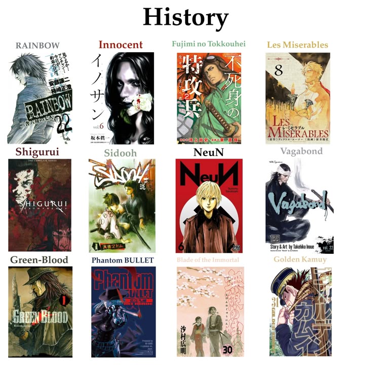 bebopcore's tweet image. Historical mangas recommendation. How many of these have your read?