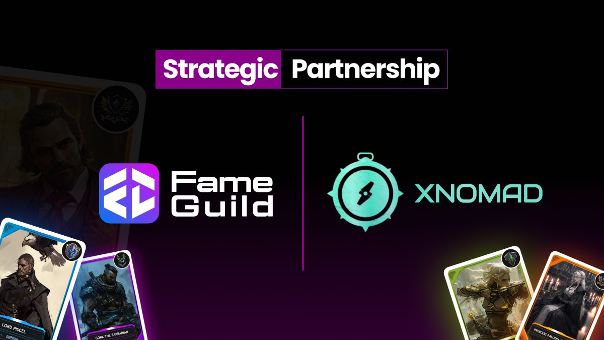 FameGuild's tweet image. FameGuild &amp;amp; Xnomad: Bringing AI AGENTS to the Bitcoin Ecosystem. 

FameGuild—championing data ownership and breaking the traditional web model—is joining forces with Xnomad to bring AI Agents, represented as unique and tradable NFTs, to the Bitcoin ecosystem. This partnership…