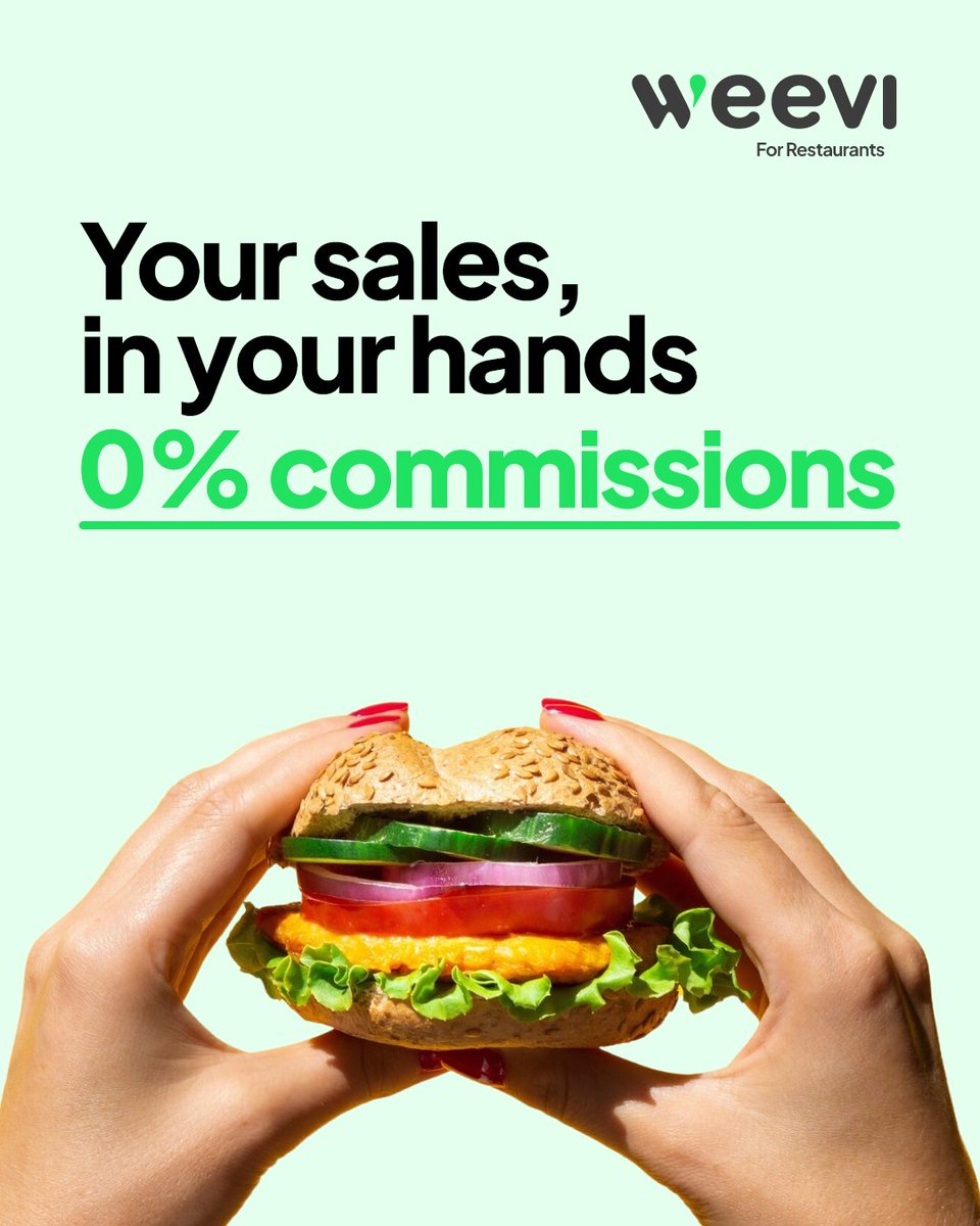Your sales. Your profit. 💸
With Weevi, you pay 0% commissions.
Take control of your business today.
👉weevi.com

#weevi #weeviforrestaurants #restaurant #Investing #Food #sales #SalesGrowth