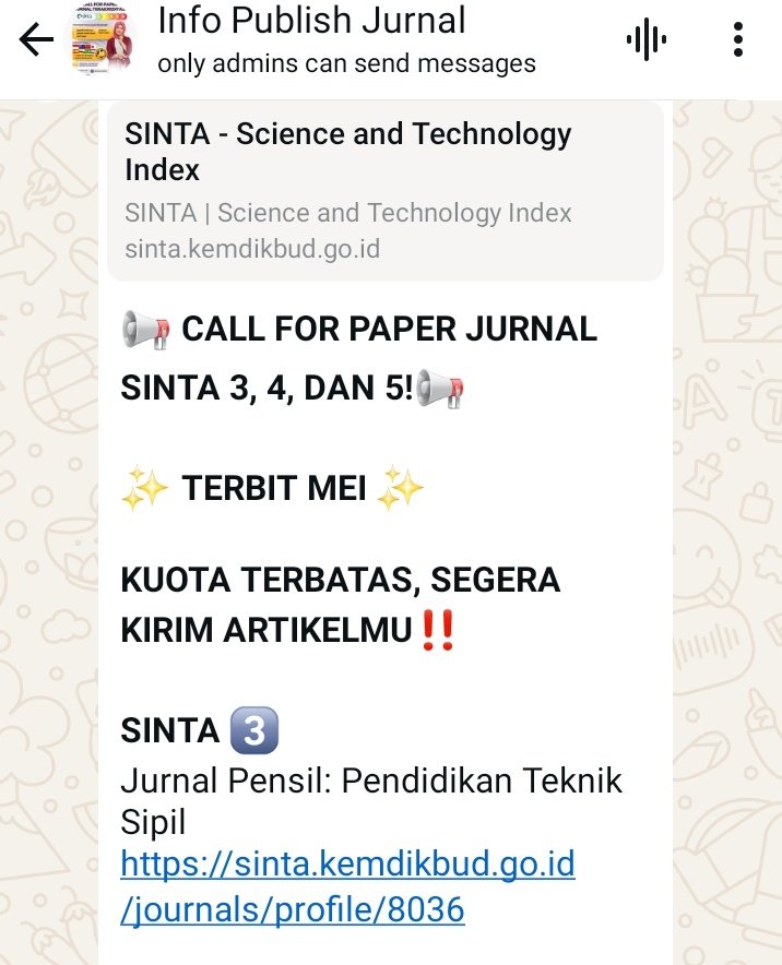 HelpinPublisher's tweet photo. 📢CALL FOR PAPER SINTA 3,4,5‼️
Kouta Terbatas dan Terbit Bulan Mei‼️

Yang butuh publish jurnal cepet sat set buruan DAFTAR SEKARANG. Sebelum kouta penuh 🤫

For more information:
https://t.co/mg0n093wEt

#publishers #publikasijurnal #publishjurnal #helpinpublisher #zonauang https://t.co/hycxCgTm1q