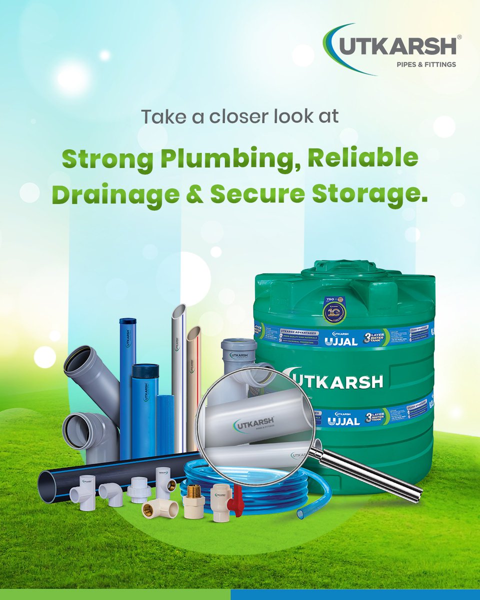 utkarshindialtd's tweet image. Build your infrastructure with confidence using Utkarsh Pipes! Engineered for strength and durability, our piping solutions offer unmatched performance that stands the test of time. 

#UtkarshPipesAndFittings #LeakProofTechnology #SaveEveryDrop #UnbreakableStrength