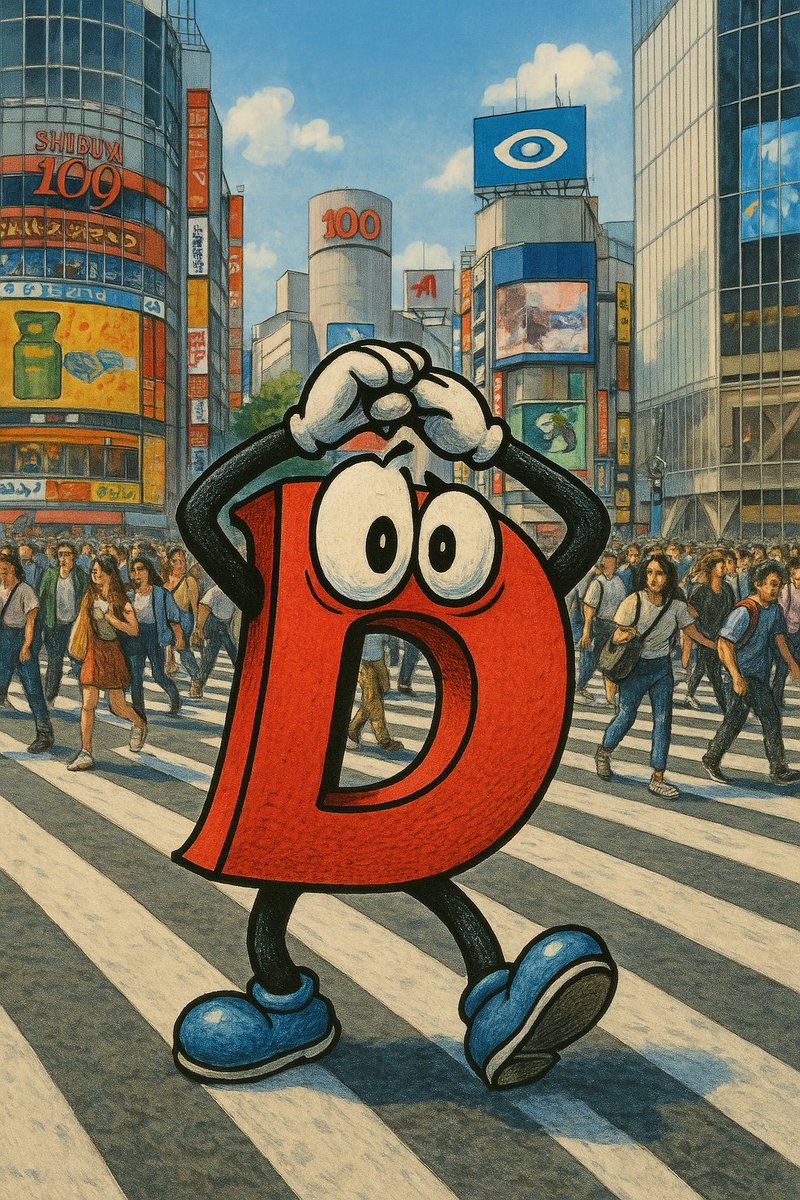 lempiji's tweet image. ChatGPTで書いたD言語くんの日本旅行記です。なぜか道路では靴を履いている… #dlang