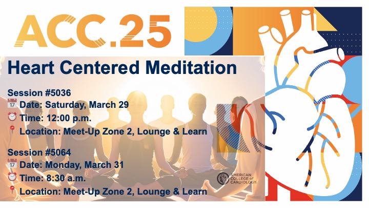Kim G. Smolderen, PhD (@kimgsmolderen) on Twitter photo Discover the power of your mind-heart connection at the ACC meeting in Chicago. Join us for two transformative meditation sessions, sponsored by the ACC Cardiovascular Psychology Work Group <a href="/ACCinTouch/">American College of Cardiology</a> <a href="/ACCmediacenter/">ACC Media Center</a> <a href="/AkuaGAsare/">Akua G. Asare MD</a> <a href="/dranulala/">Anu Lala-Trindade</a> <a href="/YaleCardiology/">Yale Cardiology</a> Discover the power of your mind-heart connection at the ACC meeting in Chicago. Join us for two transformative meditation sessions, sponsored by the ACC Cardiovascular Psychology Work Group <a href="/ACCinTouch/">American College of Cardiology</a> <a href="/ACCmediacenter/">ACC Media Center</a> <a href="/AkuaGAsare/">Akua G. Asare MD</a> <a href="/dranulala/">Anu Lala-Trindade</a> <a href="/YaleCardiology/">Yale Cardiology</a>