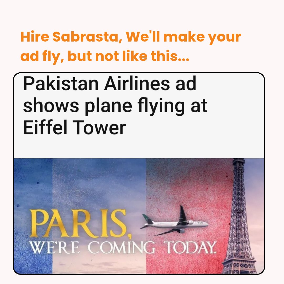 SavsetSystems's tweet photo. Need a design that won't make headlines for the wrong reasons? Let Sabrasta handle it. We make ads that fly—just not into landmarks. ✈️
#Sabrasta #DesignDoneRight
https://t.co/tUYjFYZpOj https://t.co/84IP0N3ME9