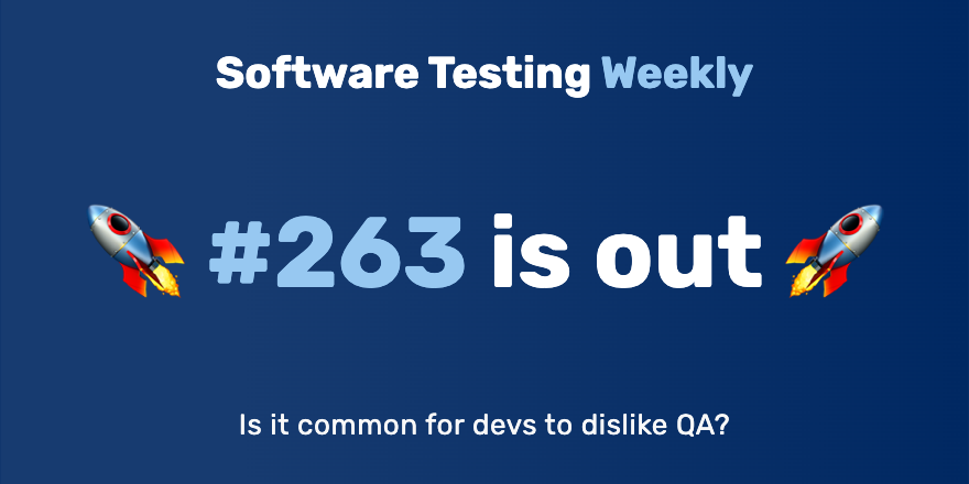 QANewsletter's tweet photo. Hey 🙂

The 263rd issue is out:
https://t.co/5HuM5K0p9R

Congrats @Mona101ma, @KTeltov, @GreenReportBlog, @AyaAkl, @testableapple, @Alex_Zhukovich, @debs_obrien, @Serverless_Mom, @dheerajgambhir, @jennifershehane, @qahiccupps, @gil_zilberfeld, @michaelbolton

#SoftwareTesting #QA https://t.co/i2kzZAHyIh