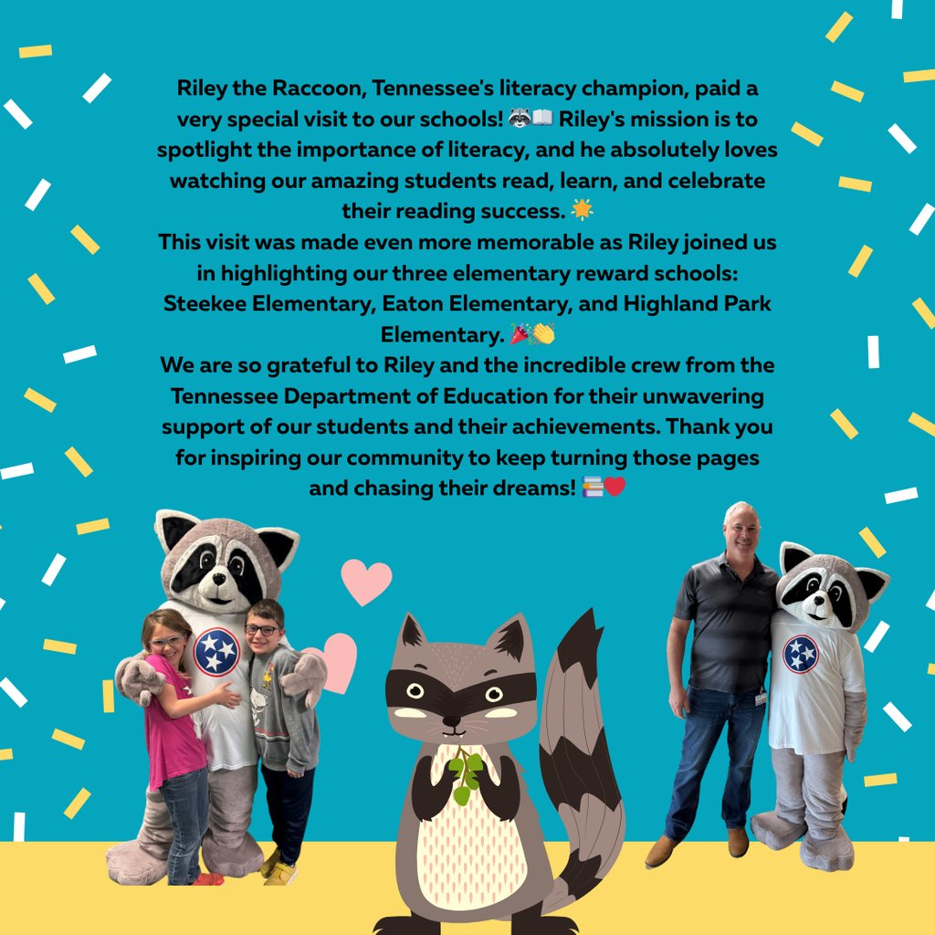 loudoncountysch's tweet photo. Riley the Raccoon visited Loudon County Schools yesterday!  🦝 https://t.co/qPyn1pxmu6