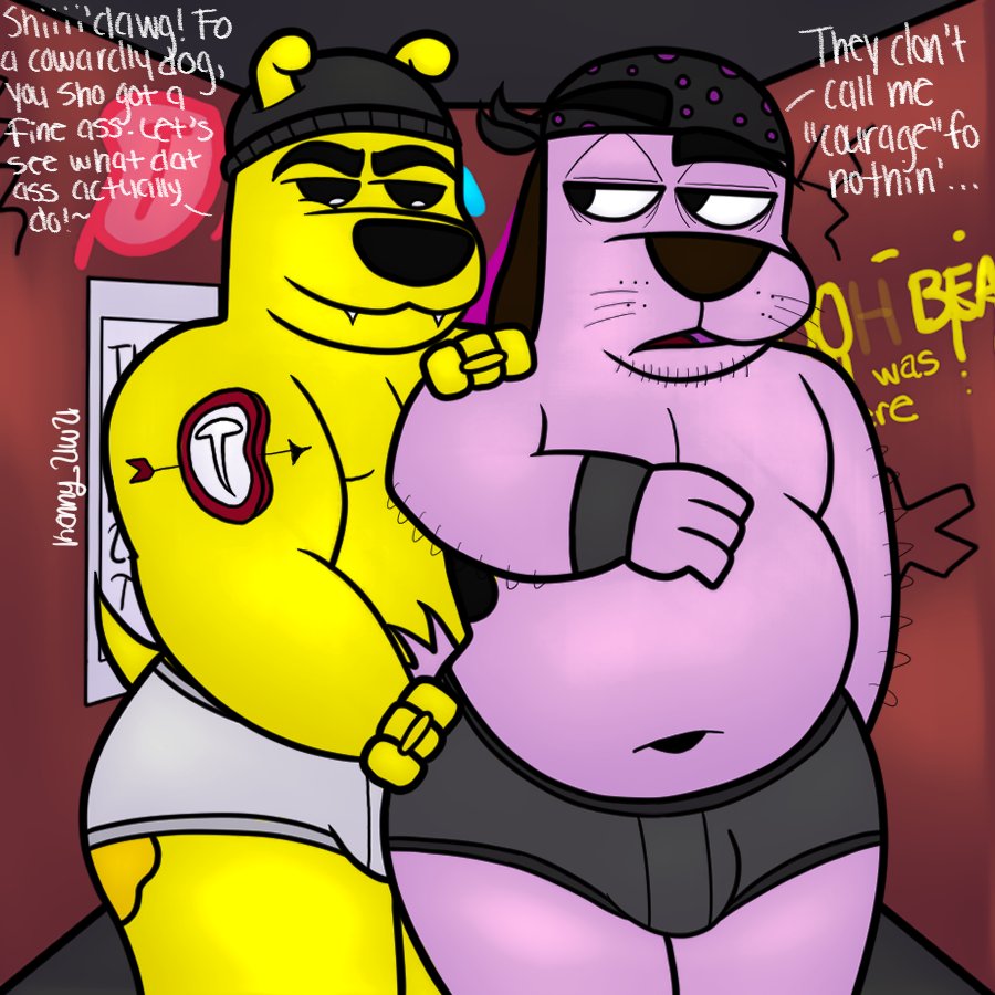 HorniBun's tweet image. Two gay ahh dogs, @WallaRudo 's T-Bone and C. Dogg, about to take some action.