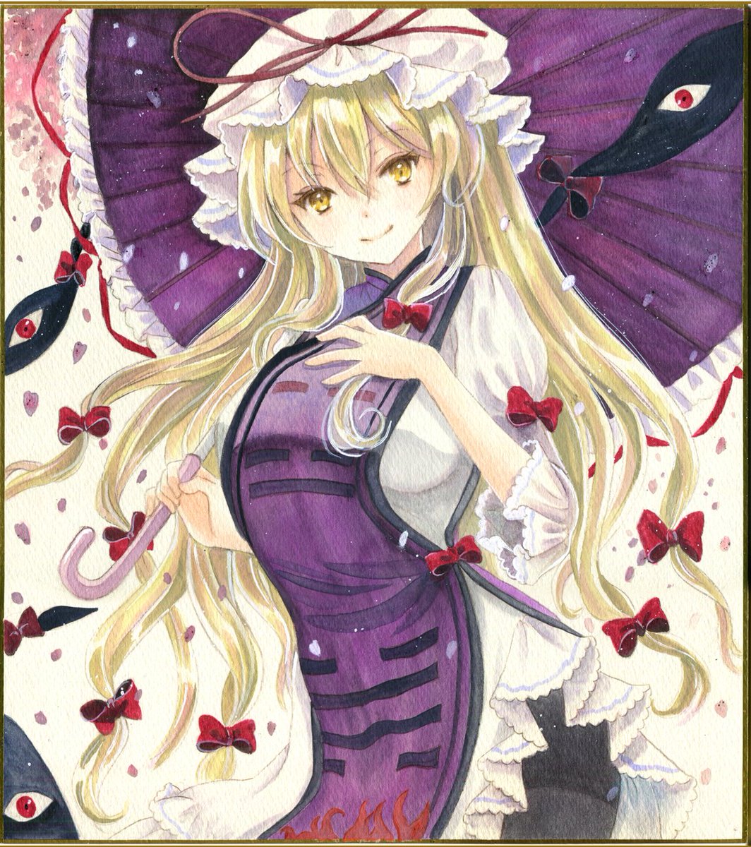 八雲紫 「【アナログ絵】紫さま詰め合わせ～#3月26日は紫の日 」|はじけ☆鈴奈幻想/鈴01▶️例大祭き13aのイラスト