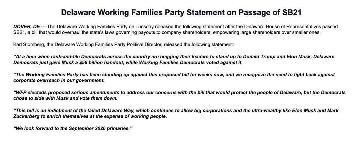 Delaware Working Families Party tweet media
