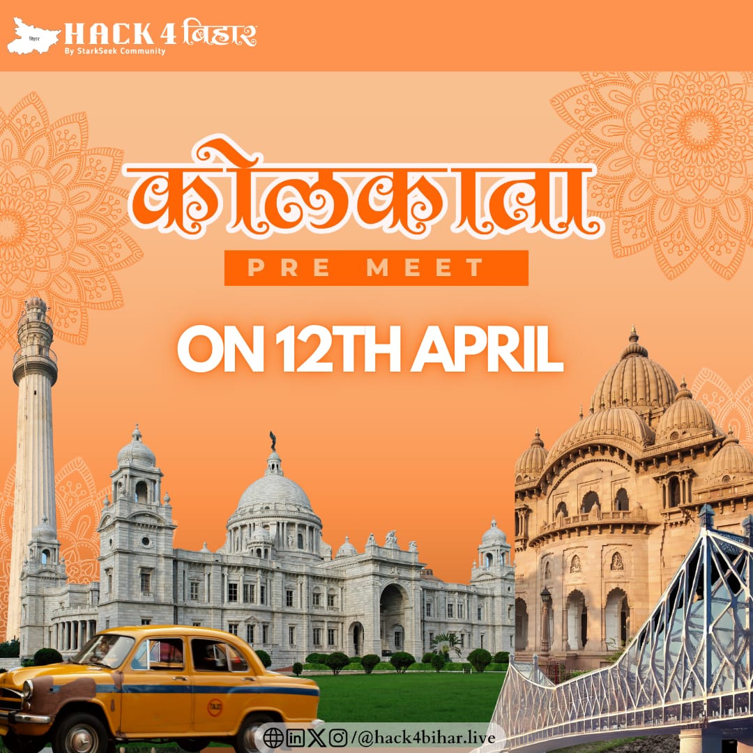 Hack4Bihar's tweet photo. Hack4Bihar : Kolkata Hacking Tour – Exclusive Meetup
Date: 12 April 2025
Time: 10:30 AM – 5:30 PM
Venue: To be announced
Link: https://t.co/XNFPJQ0Rjx
DoraHacks registration is mandatory.
Virtual BUIDL submissions close on 11 April 2025.
Link: https://t.co/0IEGiPD2HH
#hack4bihar https://t.co/vLiA57EjO9