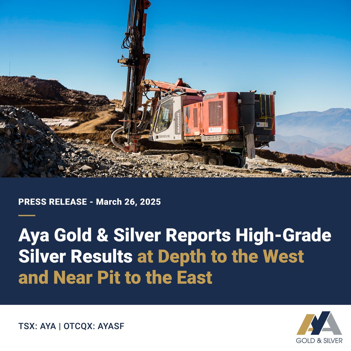 Aya Gold & Silver (@ayagoldsilver) on Twitter photo Today <a href="/AyaGoldSilver/">Aya Gold & Silver</a> announced high-grade #silver results at depth to the west and near-pit to the east at Zgounder in the Kingdom of Morocco, showing the potential to expand resources. Read more here: lnkd.in/ekVDWjTm #exploration #miningnews Today <a href="/AyaGoldSilver/">Aya Gold & Silver</a> announced high-grade #silver results at depth to the west and near-pit to the east at Zgounder in the Kingdom of Morocco, showing the potential to expand resources. Read more here: lnkd.in/ekVDWjTm #exploration #miningnews