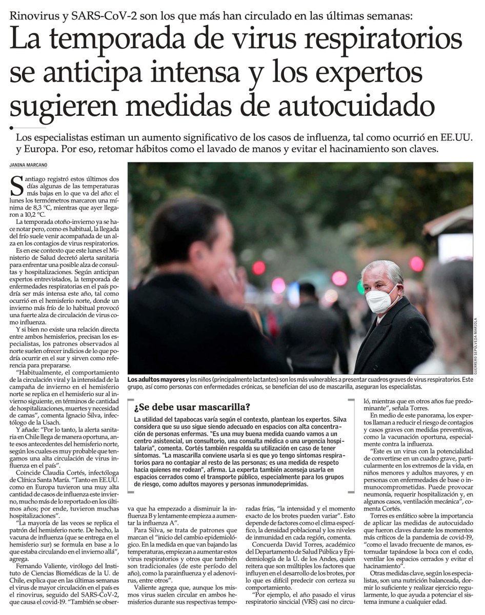 La temporada de virus respiratorios se anticipa intensa y los expertos sugieren medidas de autocuidado. #VCTElMercurio shorturl.at/AKdll