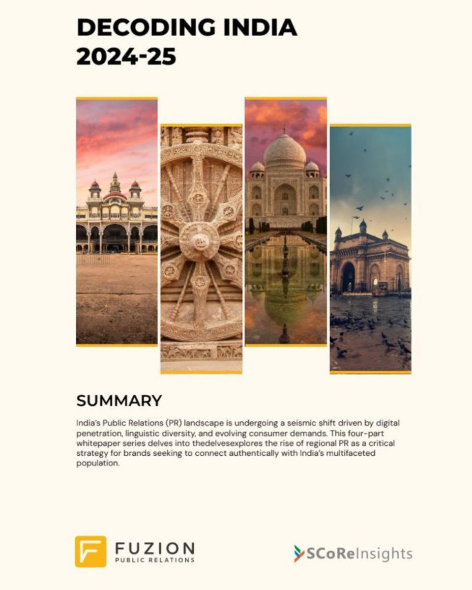 At gRavity2025, we unveil a report capturing key findings from our four White Papers of the Decoding Bharat series, in collaboration with SCoRe.

For an exclusive invite, write to us at info@gravityconclave.com

#gRavity2025 #DecodingBharat #RegionalPR #FuzionPR #Trust