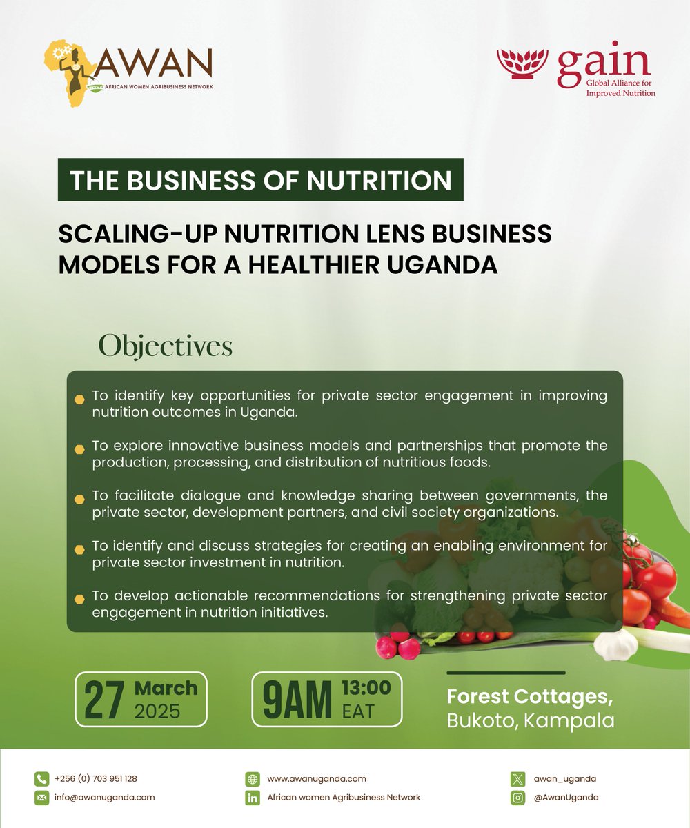 Legacy_Firms's tweet photo. Tomorrow we’ll identify key opportunities for private sector engagement, explore innovative business models, foster partnerships, discuss strategies, &amp; develop actionable recommendations to strengthen private sector involvement in nutrition at the #BusinessOfNutrition by #AWAN. https://t.co/5EY7jchrLg