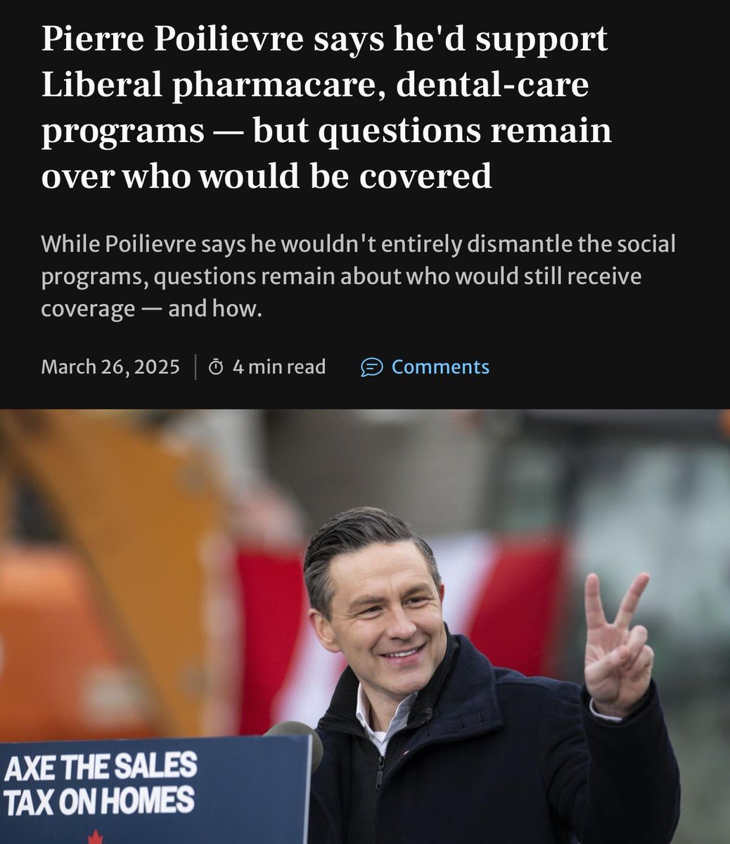 Interesting. Poilievre now supports programs he voted directly against and spoke vehemently against?

Was he wrong then? Or, is he lying now?

Both?
