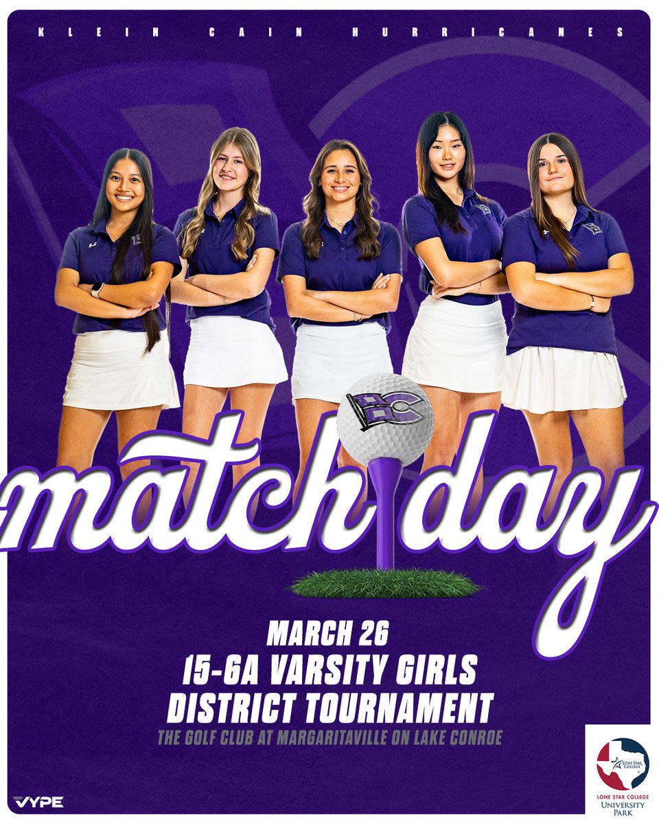 It's time!!! Day 1 of the 15-6A Girls District Tournament is here! Good luck girls! 🍀 

Today's 🌀 Line-up:
Layla Mendez 
Kaylee Kang 
Gaby Vincent-Cuevas 
Sophia Sam
Lynley Pope 

Medalists:
Delaney Easterday 
Elise Maduzia 
Keira Holley

<a href="/KCAINATHLETICS/">Klein Cain Athletics</a> <a href="/KleinCain/">Klein Cain HS</a> #ReignCain