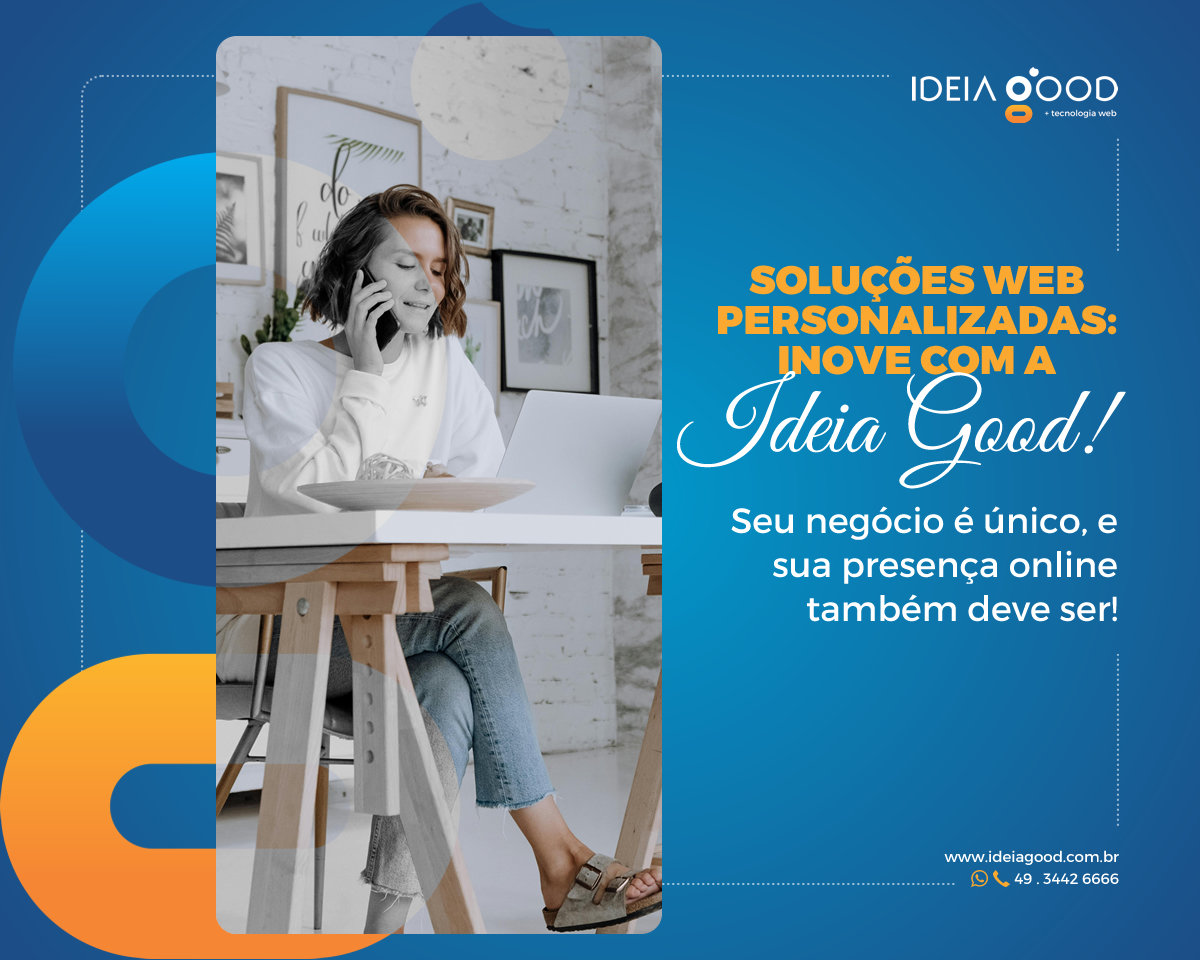 ideiagood's tweet image. Soluções Web Personalizadas: Inove com a Ideia Good! 

Seu negócio é único, e sua presença online também deve ser! Desenvolvemos soluções web personalizadas que atendem às necessidades específicas da sua empresa, garantindo funcionalidade e inovação. Fone: 49 . 3442 6666