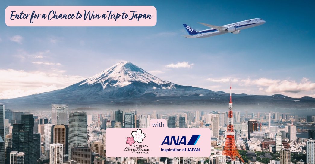 National Cherry Blossom Festival 🌸 (@cherryblossfest) on Twitter photo Enter for a chance to win round-trip tickets to Tokyo with <a href="/FlyANA_official/">All Nippon Airways</a>!
For every 100 entries, ANA will plant a cherry blossom tree in DC! 🌸🌳
Ends 3/27. See Official Rules and Enter at: nationalcherryblossomfestival.org/ana-sweepstake…
(No Purchase Necessary) Enter for a chance to win round-trip tickets to Tokyo with <a href="/FlyANA_official/">All Nippon Airways</a>!
For every 100 entries, ANA will plant a cherry blossom tree in DC! 🌸🌳
Ends 3/27. See Official Rules and Enter at: nationalcherryblossomfestival.org/ana-sweepstake…
(No Purchase Necessary)
