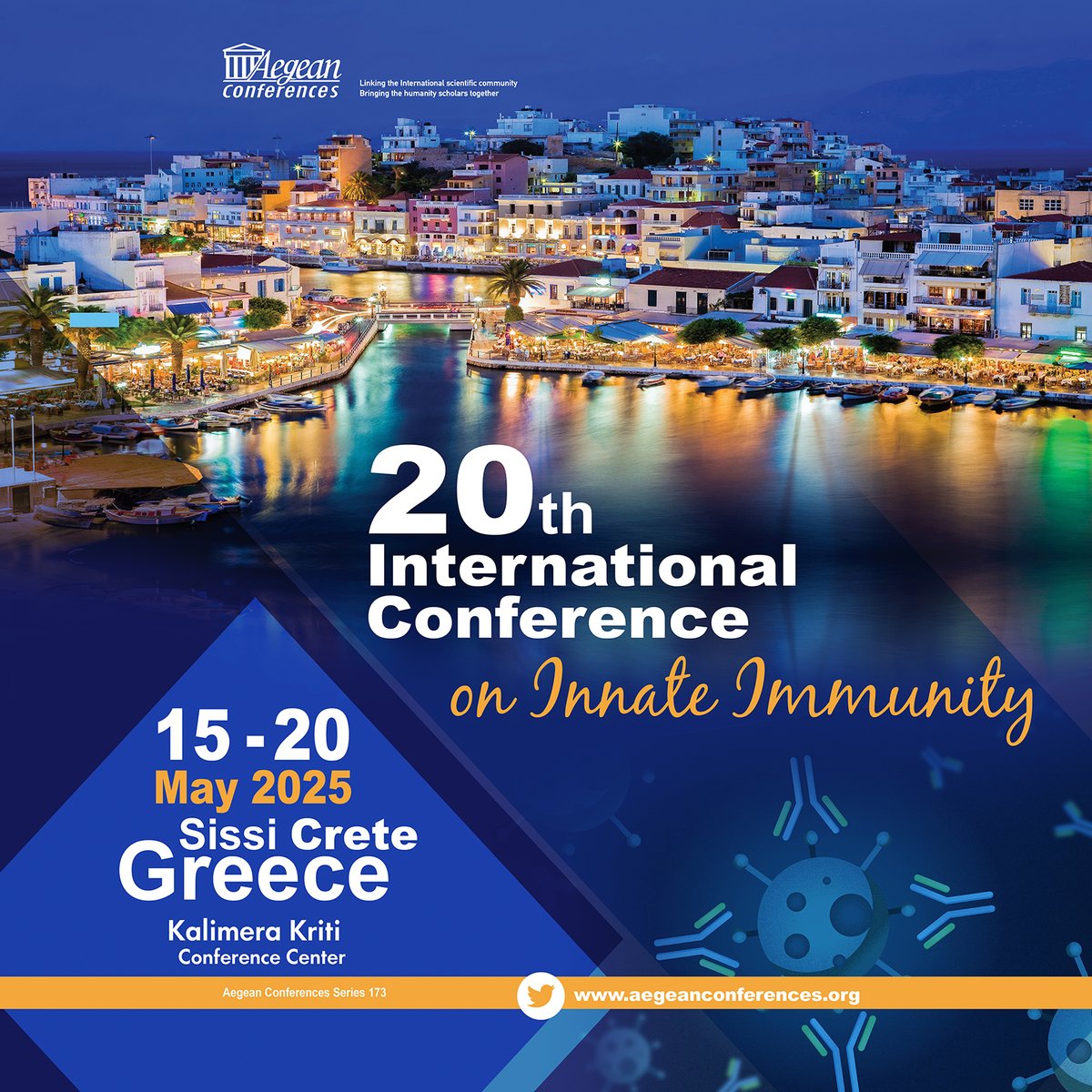 A few more spots available at the 20th Int'l Conference on #InnateImmunity. Register Today! aegeanconferences.org/src/App/confer… #Sissi, #Crete, #Greece #KalimeraKriti Program: aegeanconferences.org/src/App/sessio… Posters: aegeanconferences.org/src/App/sessio…