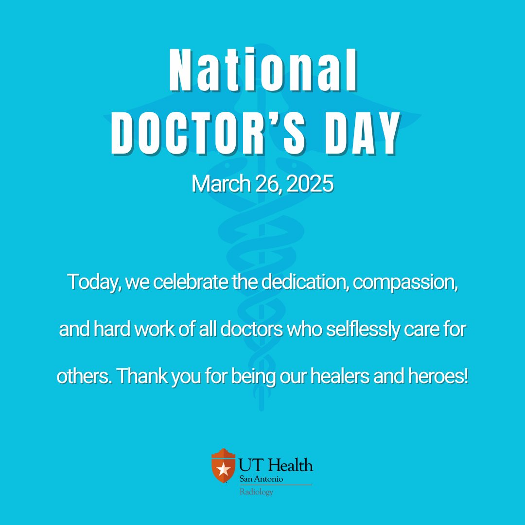 UT Health SA Radiology (@uthealthsarad) on Twitter photo Thank you to all doctors for all you do to keep us healthy. Today we celebrate and respect you for your hard work and dedication to your patients. Thank you to all doctors for all you do to keep us healthy. Today we celebrate and respect you for your hard work and dedication to your patients.