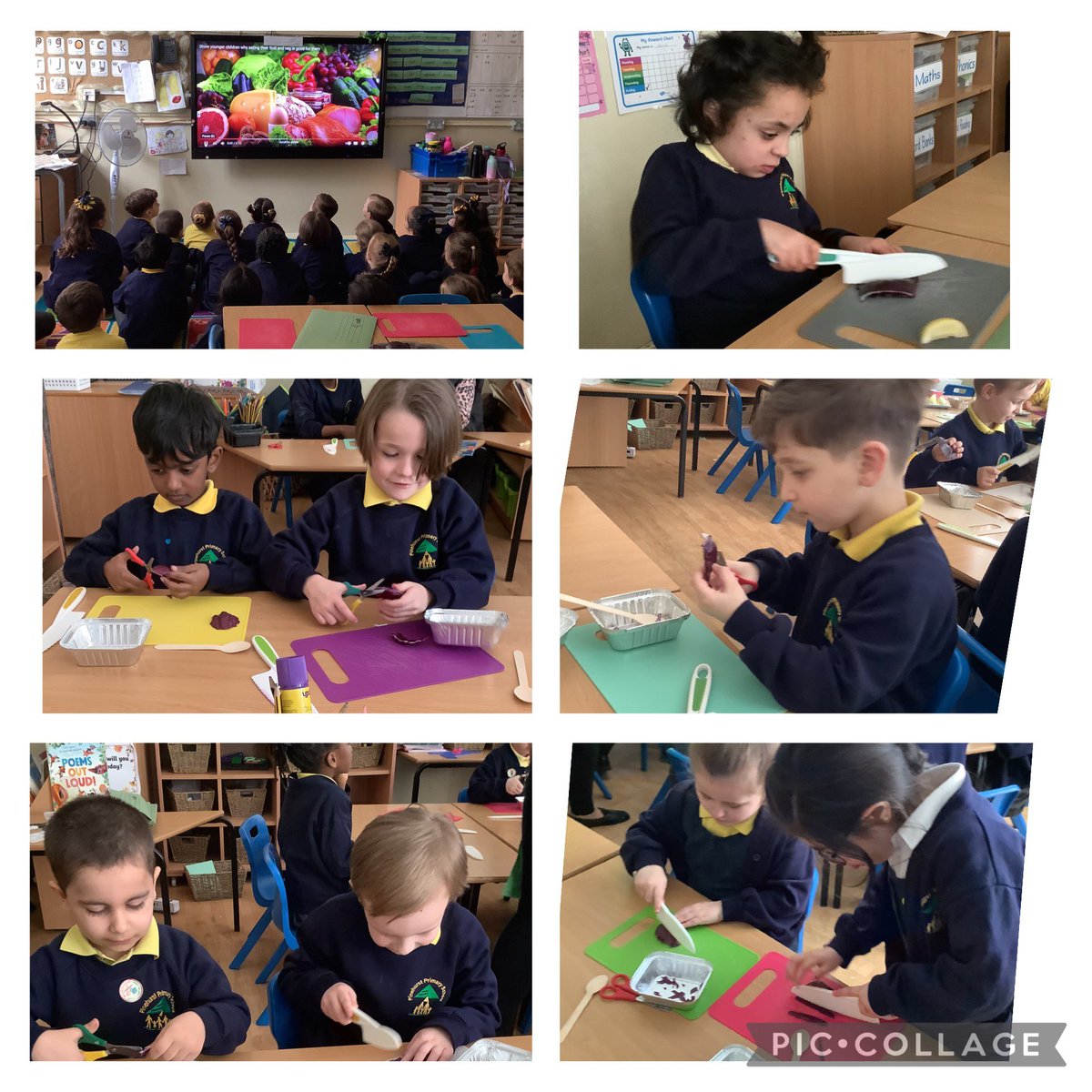 MrsDRimmer's tweet photo. Elm Class made some delicious coleslaw today. They sliced, chopped and cut their ingredients using knives and scissors. Great job everyone! Thank you @appleofmyeyepl #PinehurstDT @PinehurstP https://t.co/8OHdPeVGs3