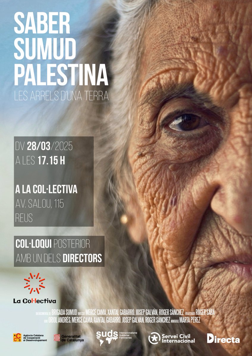 🟢Demà passat🟢

🎞️#SaberSumudPalestina🇵🇸🗝️

📆Divendres 28 de març
🕔a les 17.15 h
📌 #LaCol·lectiva, av. Salou, 115
📍#Reus
