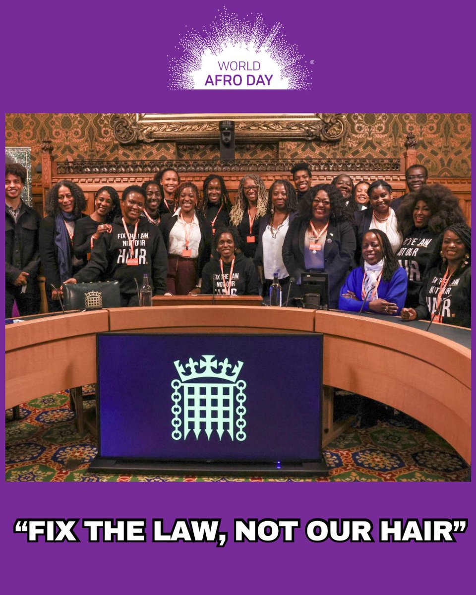 We are STILL fighting to add Afro hair protection to the Equality Act! This fight isn’t over, we need your voice. Write to your MPs, like this post, and share to keep the momentum going. Let’s make real, lasting change! #WorldAfroDay #EqualityAct #FixtheLawNotOurHair