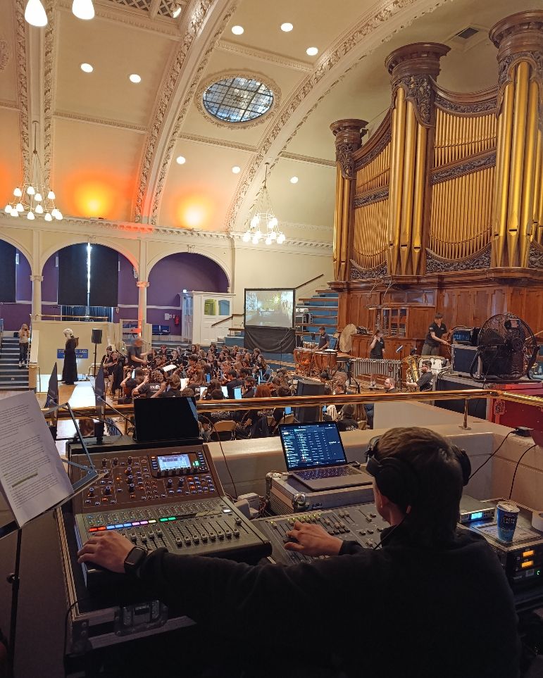 NottMusicHub's tweet photo. How incredible are RHYO, performing so well for their third consecutive concert today! Nottingham City pupils are also doing brilliantly: singing, conducting, playing their instruments & more! #GOE25 https://t.co/25Xs4dnSir
