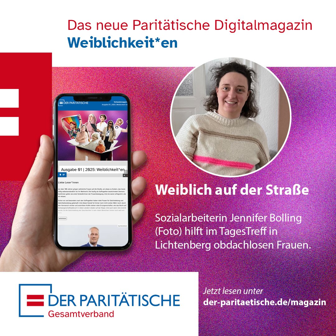 Für Frauen kann das Leben auf der Straße besonders hart. Im TagesTreff Lichtenberg können Sie Hilfe bekommen. Diese und weitere Artikel rund um das Thema Weiblichkeit*en jetzt online!
👉 der-paritaetische.de/magazin/ausgab…