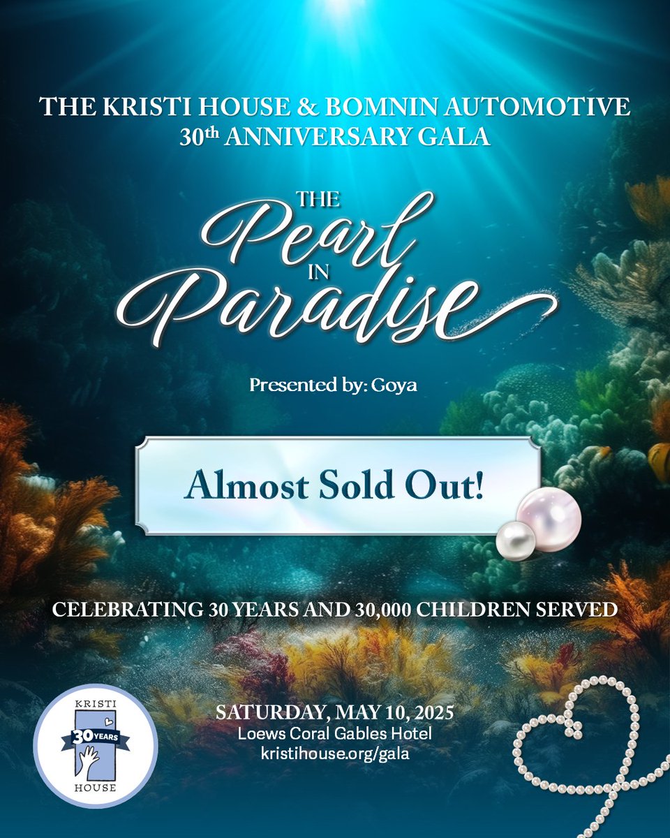 Almost Sold Out! Join us May 10th for Kristi House's 30th Anniversary Gala celebrating 30 years and 30,000 children served...

kristihouse.org/gala2025